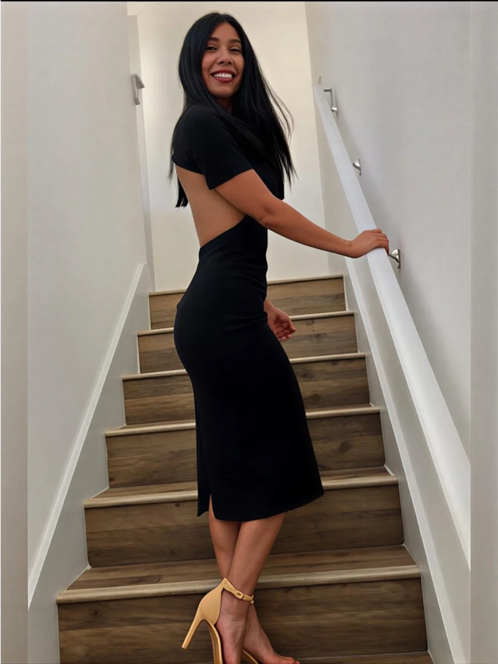 🆕(NWT) LULUs Art of Style Short Sleeve Backless Bodycon Midi/Maxi Dress. XL - Picture 7 of 7